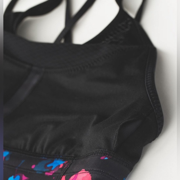 Lululemon Clip-In Long Line Bra Dandy Digie Multi Black Rare - Picture 6 of 16